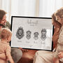 Personalised Animal Family Portrait Print Royal Lion Family, thumbnail 2 of 11