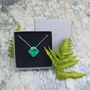 Emerald Green Glass Pendant Necklace, thumbnail 1 of 8