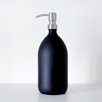 Matt Black Glass Bottle With Silver Metal Pump, 8 of 9