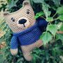 Handmade Chunky Crochet Square Bear Soft Toy, thumbnail 3 of 5