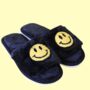 Happy Face Slippers Black, thumbnail 3 of 8