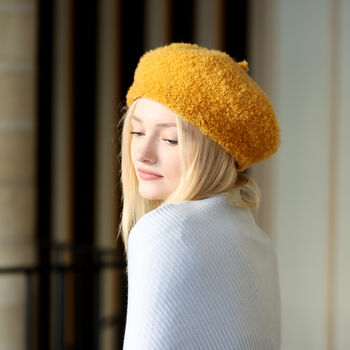Curly Wool Knit Beret, 4 of 11