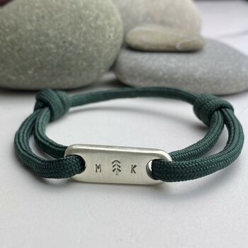 Chunky Personalised Silver Bar Paracord Bracelet, 3 of 6