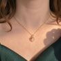 Raw Rose Quartz October Birthstone Crystal Necklace, thumbnail 2 of 4