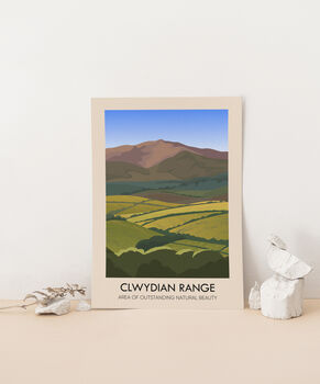 Clwydian Range Aonb Travel Poster Art Print, 3 of 8