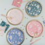 Floral And Gold Foil Paper Plates, thumbnail 1 of 1