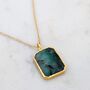 'The Rectangle' Emerald Necklace, 18ct Gold Plated, thumbnail 4 of 9