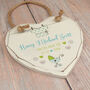Vintage Baby White Wooden Hanging Heart, thumbnail 4 of 4