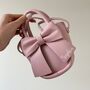 Personalised Childrens Girls Faux Leather Bow Cross Body Bag, thumbnail 2 of 3