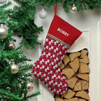 Personalised Christmas Stocking 'Sketched Reindeer', 2 of 3