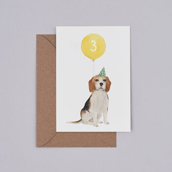 Beagle 3rd Birthday Card, 2 of 3
