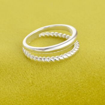 Sterling Silver Double Band Ring, 3 of 8