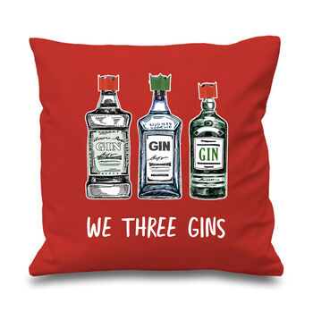 'We Three Gins' Christmas Cushion, 3 of 5