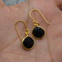 Black Onyx Earrings: Silver Or Gold, Dangle Drop, thumbnail 1 of 8