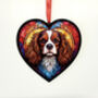 Cavalier King Charles Spaniel Stained Glass Effect Heart Suncatcher, thumbnail 6 of 6