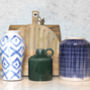 Blue And White Criss Cross Decorative Vase, thumbnail 2 of 4