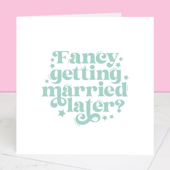 Fancy Getting Married Later Retro Wedding Day Card, 6 of 7