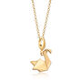 18ct Gold Origami Swan Charm Necklace, thumbnail 2 of 6