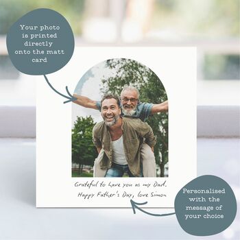 Personalised Father's Day Photo Arch And Message Card, 2 of 5