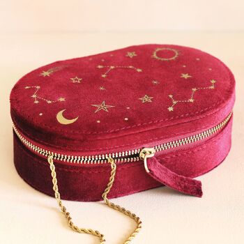 Starry Night Velvet Oval Jewellery Case, 9 of 9