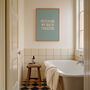 Fetch Me My Bath Toaster Wall Print | Cream And Seafoam, thumbnail 2 of 3