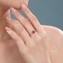 Sterling Silver Red Onyx Oval Ring In Sterling Silver, thumbnail 7 of 12