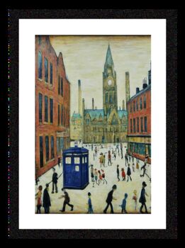 The Doctor Who Came To Town A3 Framed Lowry Style Art, 3 of 3