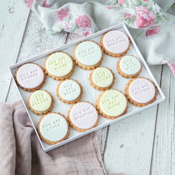 Personalised You Are Loved Affirmation Iced Biscuits 12, 2 of 3