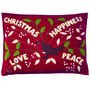 Hand Embroidered Christmas Robin Cushion In Wool, thumbnail 3 of 6