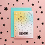 Gemini Star Sign Constellation Birthday Card, thumbnail 8 of 8