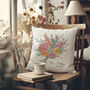 Personalised Family Birth Month Flower Cushion, thumbnail 1 of 8