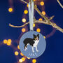 Collie Personalised Dog Christmas Tree Decoration, thumbnail 4 of 5