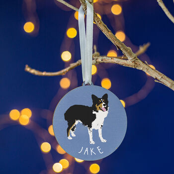 Collie Personalised Dog Christmas Tree Decoration, 4 of 5