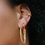 Gold Plated Rainbow Spike Charm Hoop Earrings, thumbnail 2 of 4