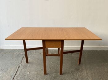 Mid Century 1960s Retro Vintage Large Drop Leaf Table, 4 of 8