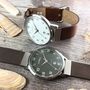 Brancaster Mens Personalised Watch With Leather Strap, thumbnail 1 of 8