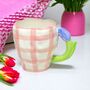 Tulip Handle Pink And White Chequered, thumbnail 5 of 5