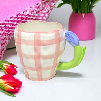 Tulip Handle Pink And White Chequered, 5 of 5