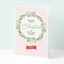 Personalised Wreath Newlyweds First Christmas Card, thumbnail 1 of 2