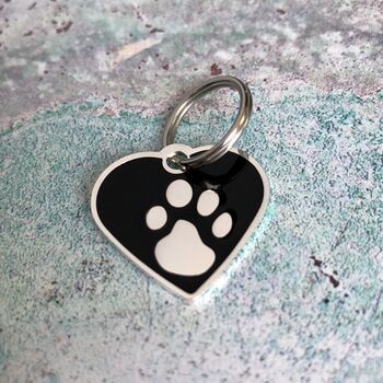 Black And Silver Heart Pet ID Tag, 6 of 6
