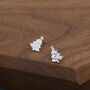 Extra Tiny Christmas Tree Stud Earrings In Sterling Silver, thumbnail 6 of 12
