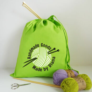 Personalised 'Handmade Goods' Knitting Bag, 3 of 5