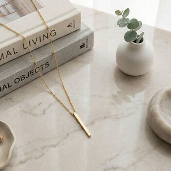Vertical Gold Bar Necklace, 5 of 8