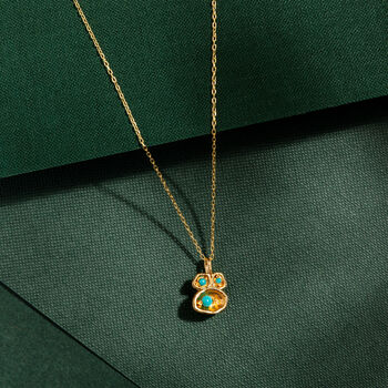 Turquoise Gold Vermeil Plated Birthstone Necklace, 3 of 8