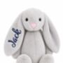 Personalised Bunny Rabbit, Custom Embroidered Plush Toy, Baby Shower Gift, Ce Certified, thumbnail 11 of 12
