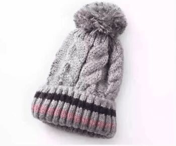 Fur Lined Bobble Beanie Hat Chemo Headwear, 5 of 7