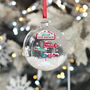 Baby Stats North Pole Signpost Christmas Snow Filled Glass Bauble, thumbnail 1 of 2