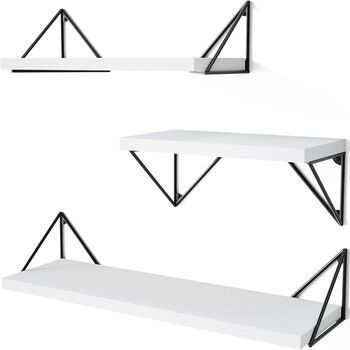 Set Of Three White Rust Floating Shelves, 4 of 7
