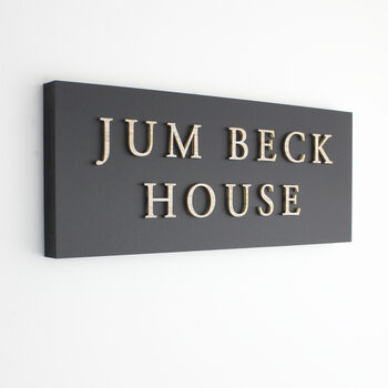 Personalised House Sign With Wood Effect Lettering, 7 of 12