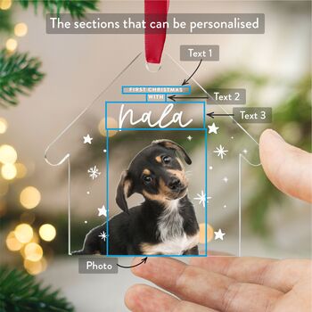 Pet's First Christmas Photo Ornament Custom, 2 of 8